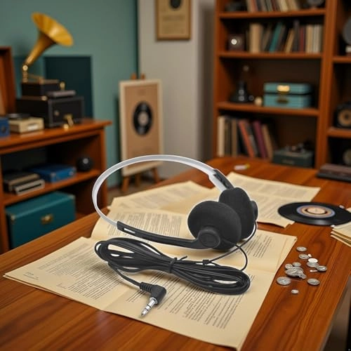Retro Over-Ear Wired Headphone Set