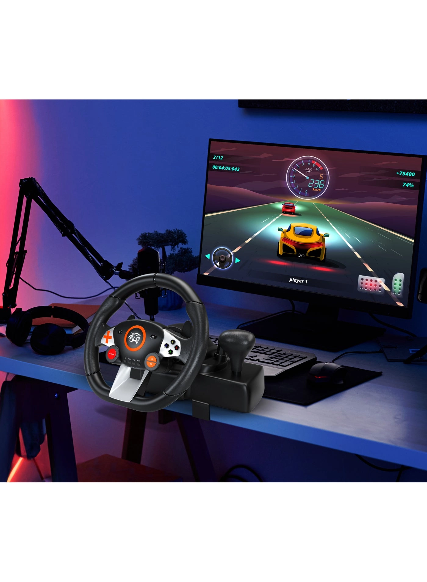 PDX627 Racing Wheel & Pedals