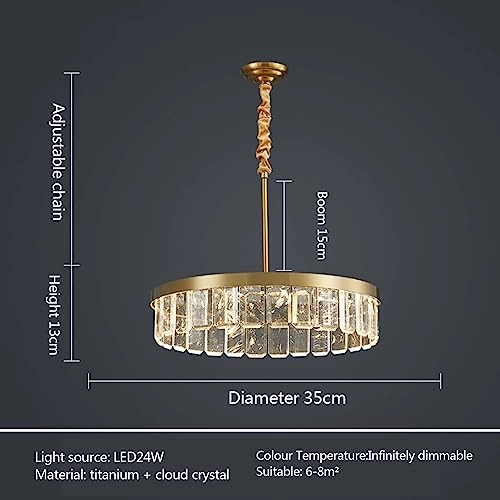 Crystal Chandelier - Golden tricolor light 100*38*30cm