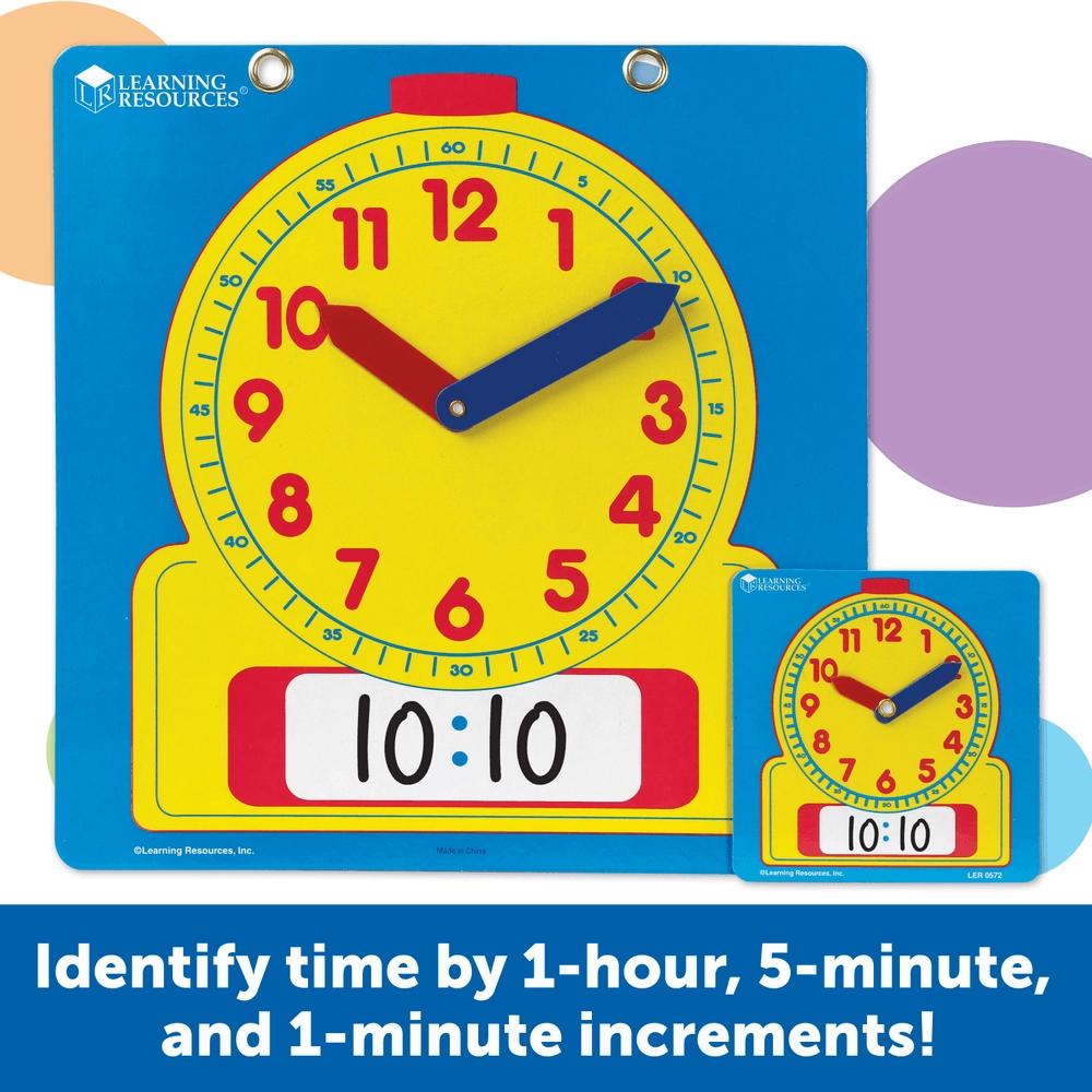 Write And Wipe Clocks Classroom Set - Suitable for 6 years and above 25 Pcs