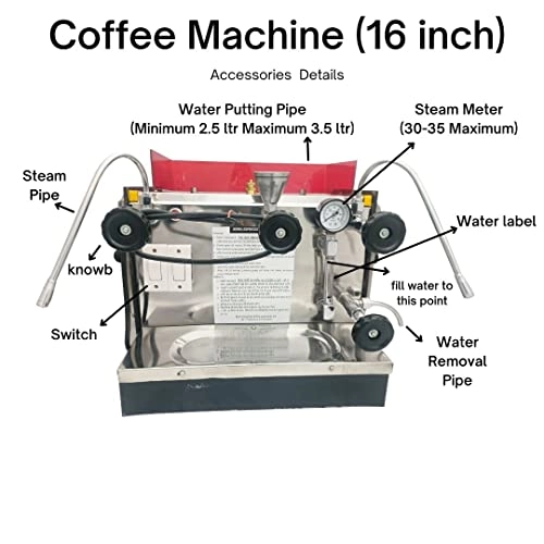 Espresso Coffee Machine - 4 Liters 16 inch 200 Cups