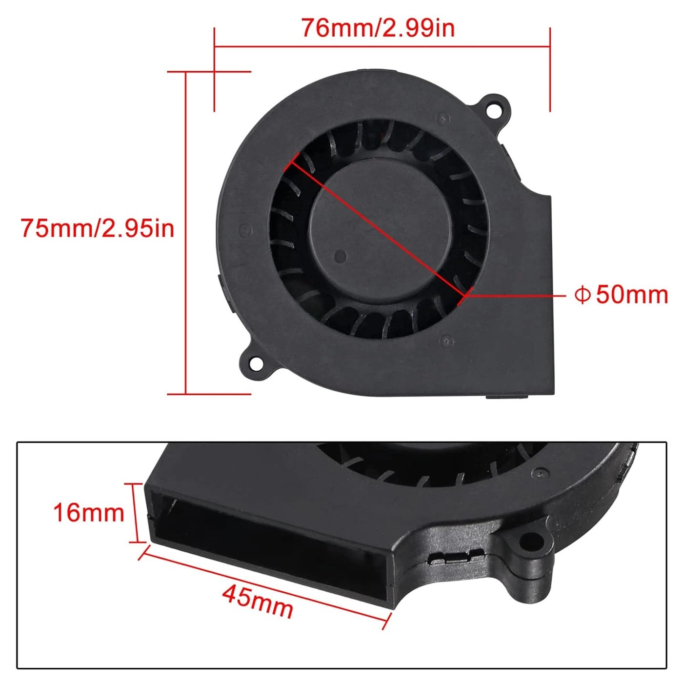 DC Brushless Cooling Blower Fan - 4PCS 75mm