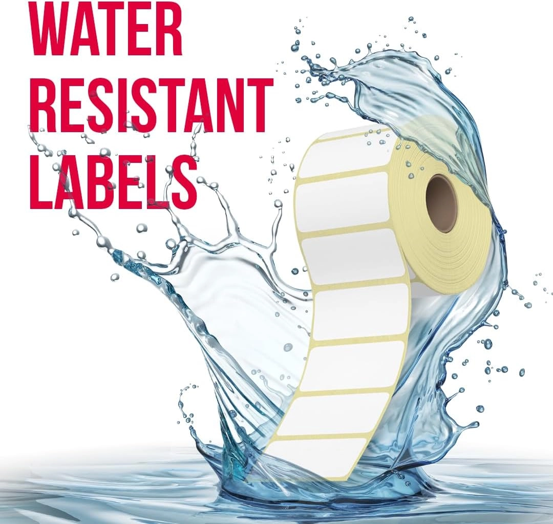 Barcode Label Stickers - 1000 Each 5cm x 3cm + Transfer Wax Ribbon