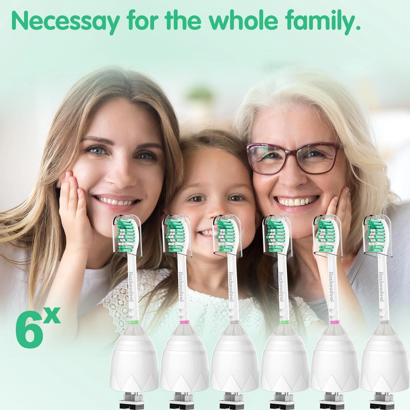 Toothbrush Replacement Heads - HX7022 6 Pack Blue