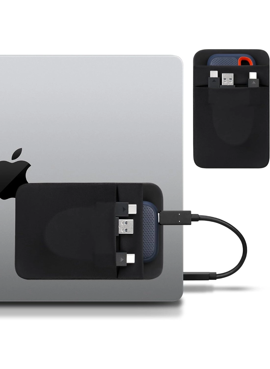 Portable External Hard Drive Sleeve - 2.5" Fit Reusable Adhesive Pen Loop