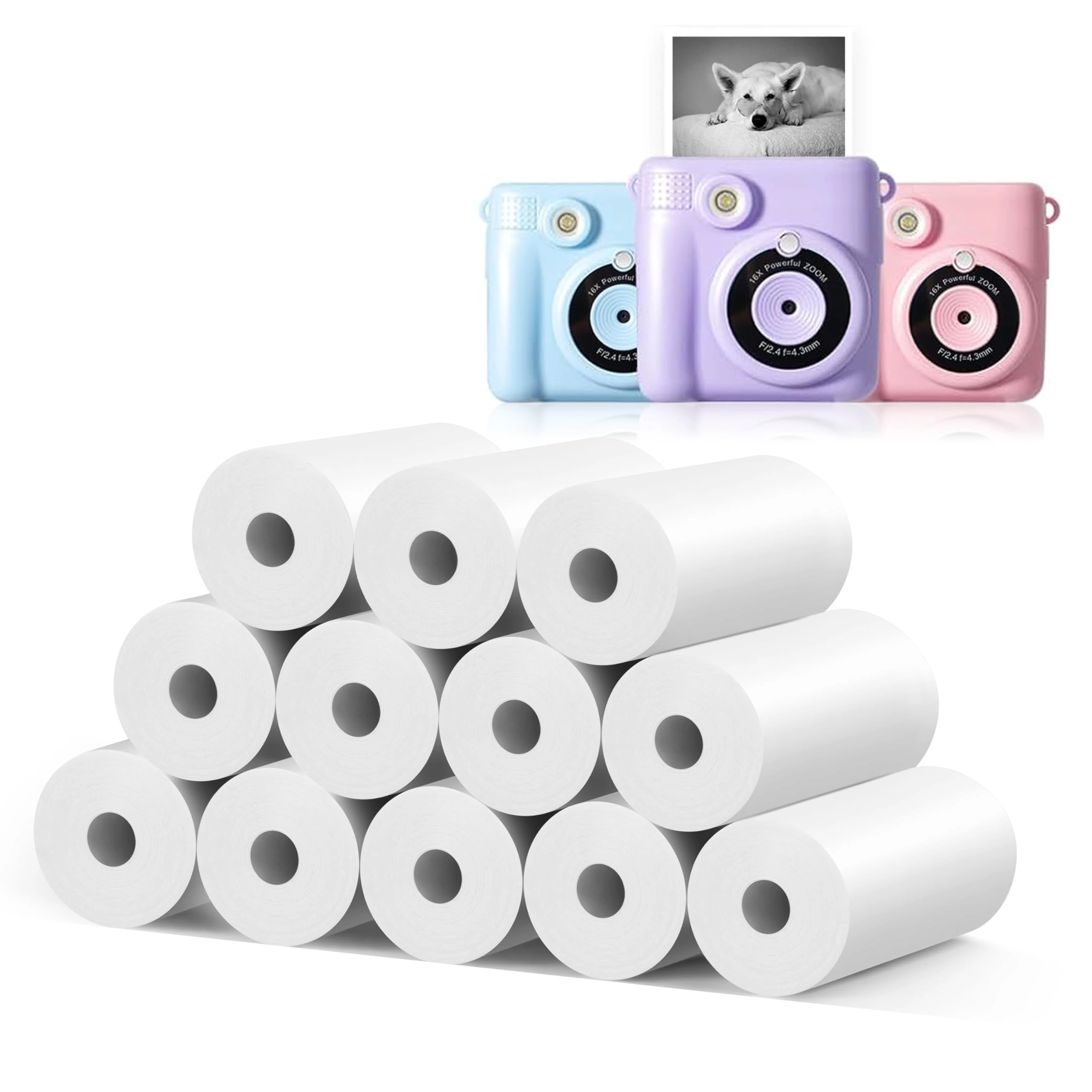 Instant Print Camera Paper - 12 Rolls 2.2*1 inches