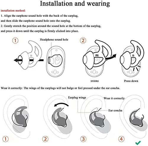 Replacement Ear Plugs for Bose Sports Earbuds - 6 Pieces