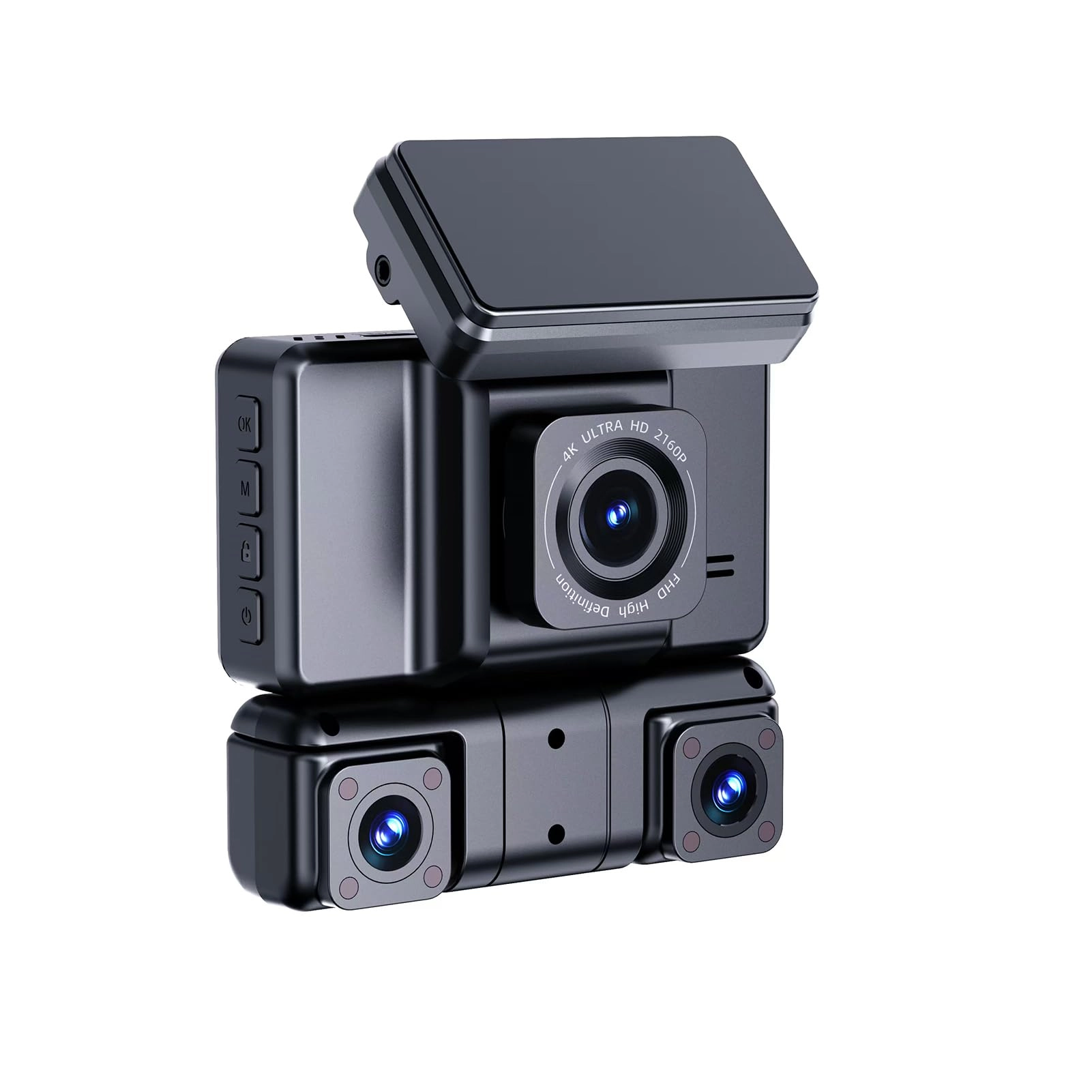 aqxreight 360 Degree Dash Cam - Front Camera 2K Left/Right/Rear Cameras 1080P