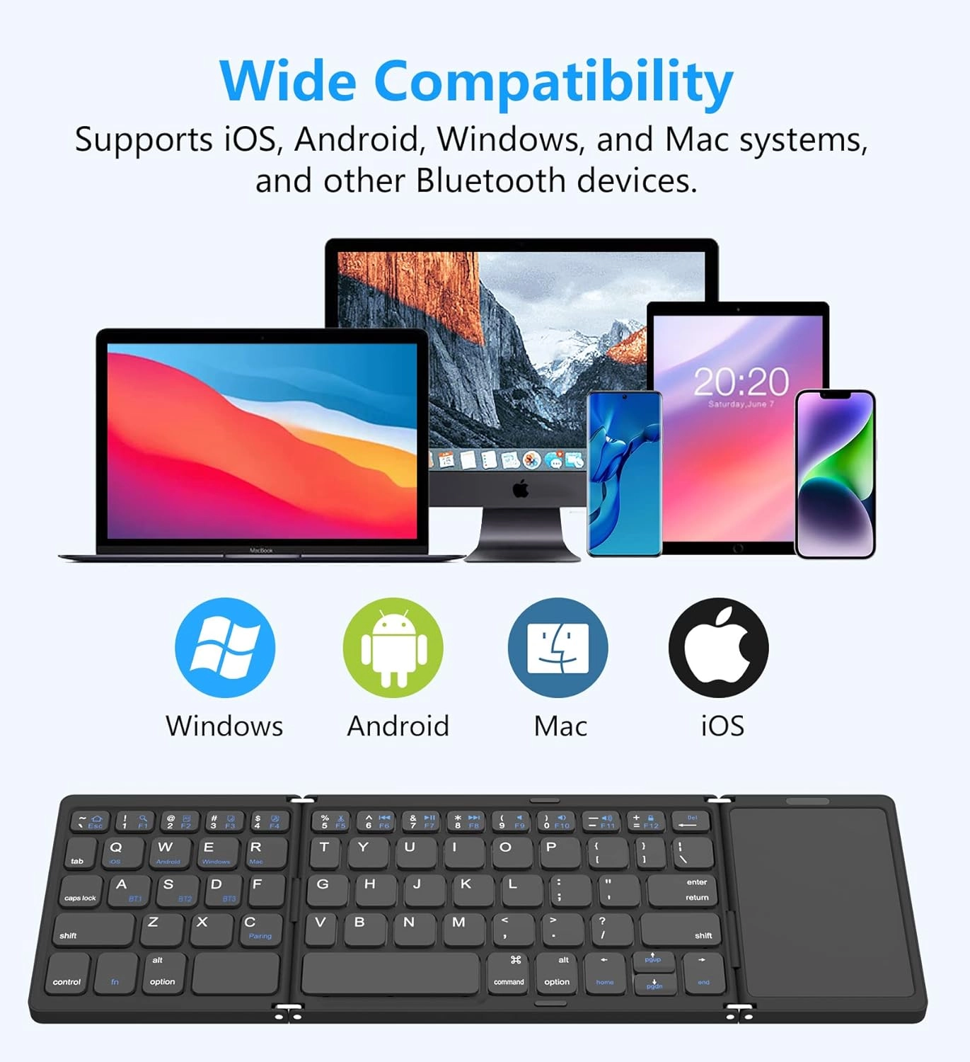 Foldable Bluetooth Keyboard - EN Wireless