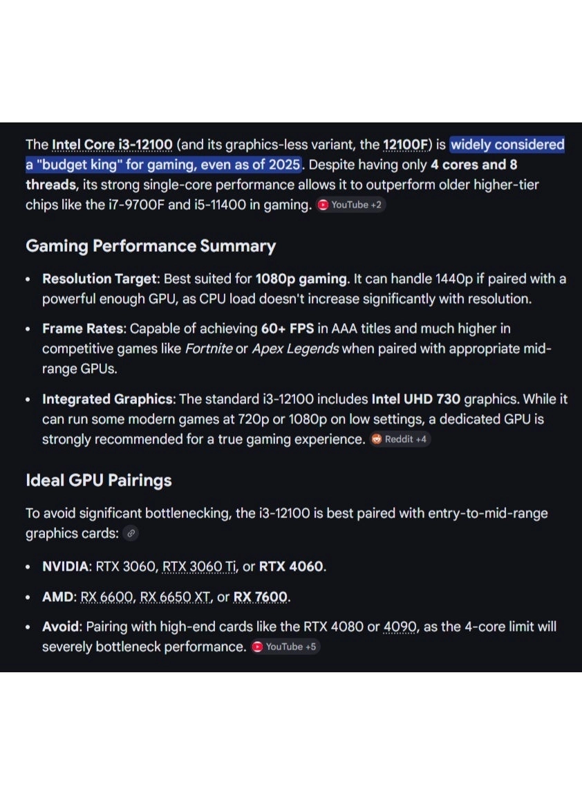 BUDGET KING GAMING PC - i3-12100F 16GB 512GB