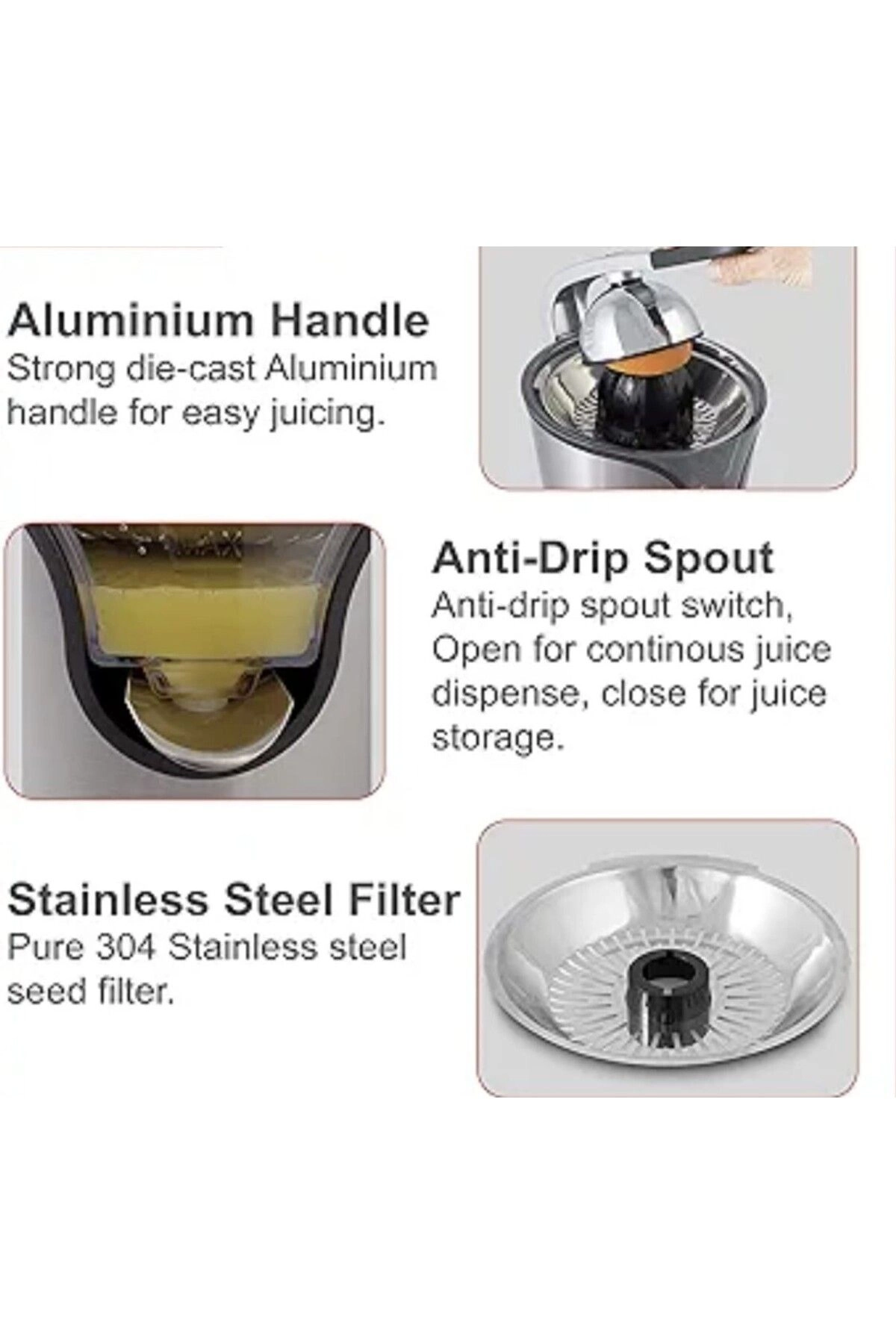 Heavy Duty Citrus Juicer - Copper Motor 2 Cones