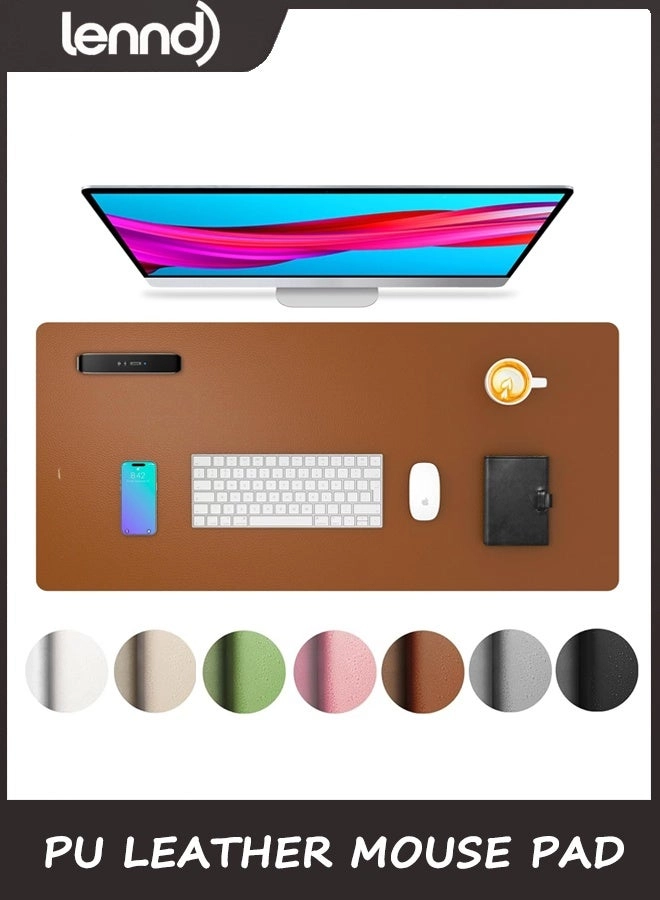 Non-Slip Large PU Leather Office Mouse Pad - 80x40 cm