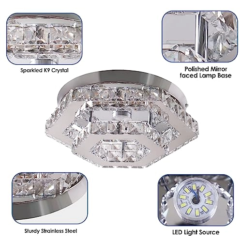 Hexagonal Crystal Chandelier - 6500K