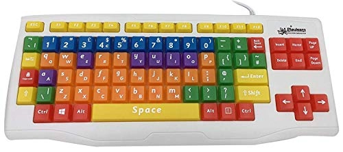 Playlearn USA Children's Computer USB Keyboard - Upper Case & Lower Case Color Coded Splash Proof Casing