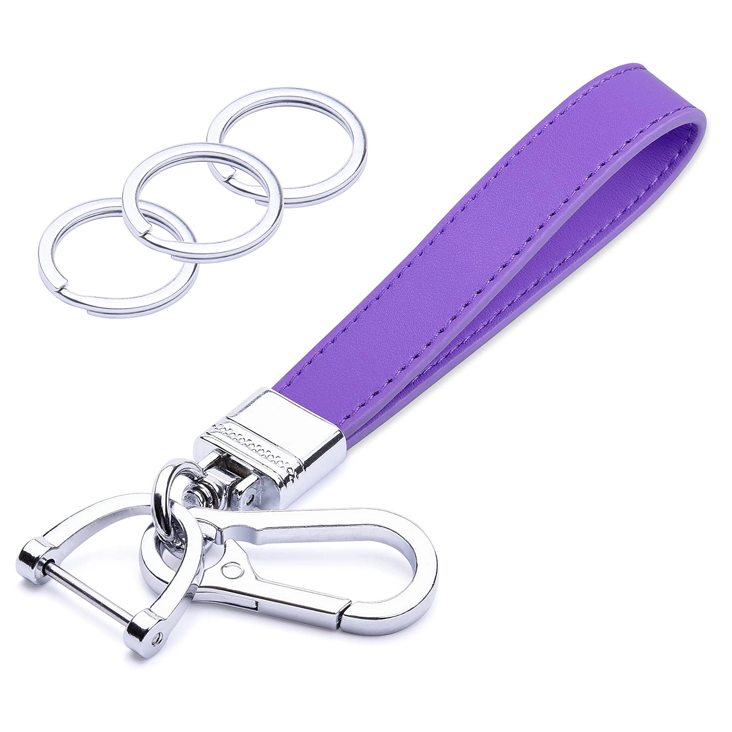 wisdompro Genuine Leather Car Keychain - Car