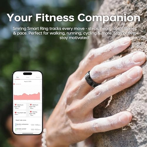 Smring Smart Ring - Fitness & Sleep Tracker Heart Rate Monitor