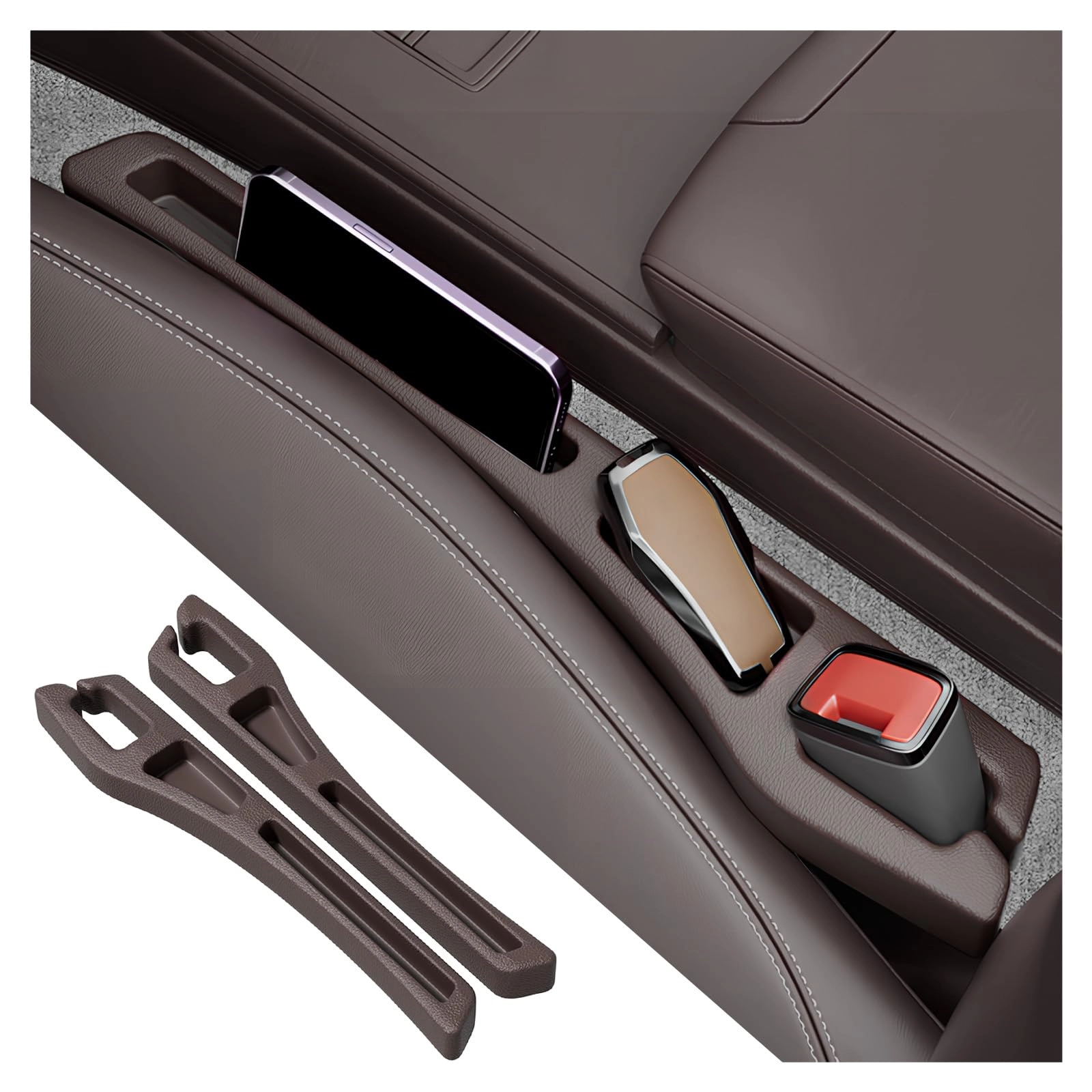 ygdmd Car Seat Gap Filler - 2PCS Brown Ethylene Vinyl Acetate