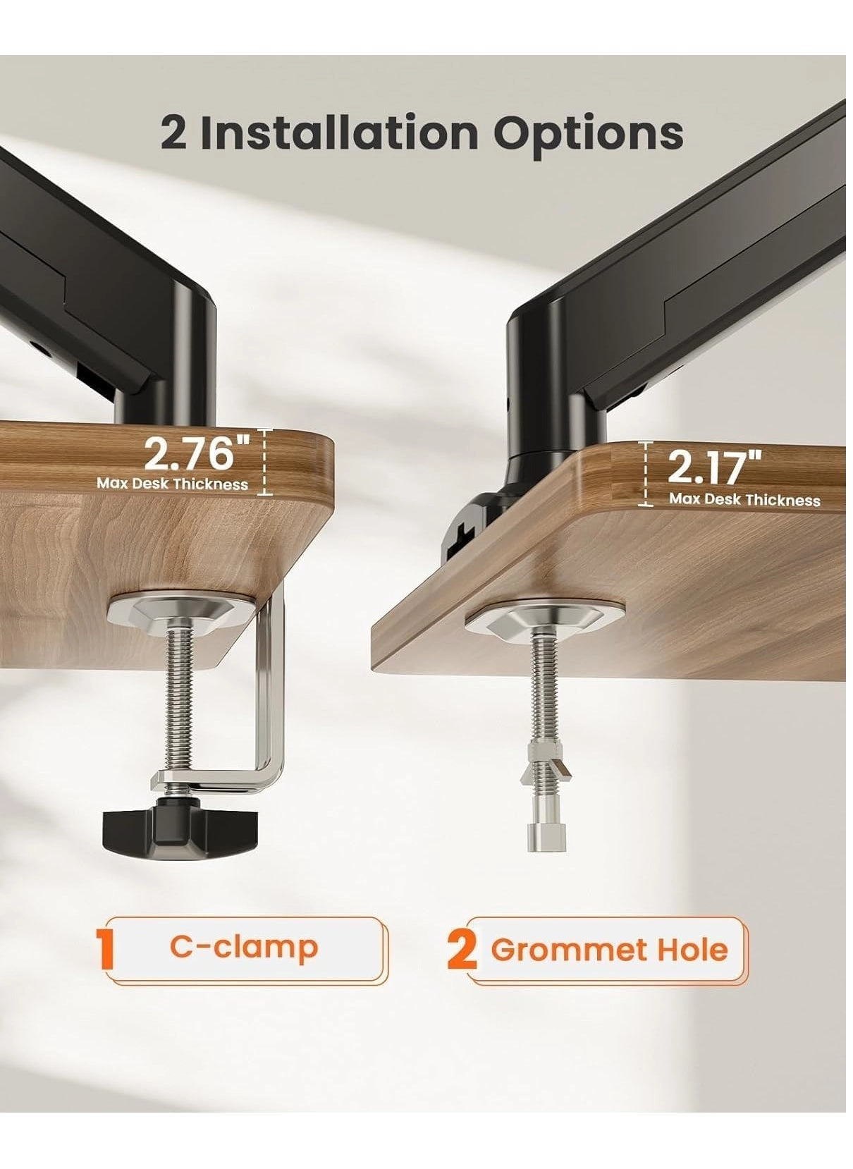 Single Monitor Arm - Single 13-32 Inch VESA 75x75/100x100mm
