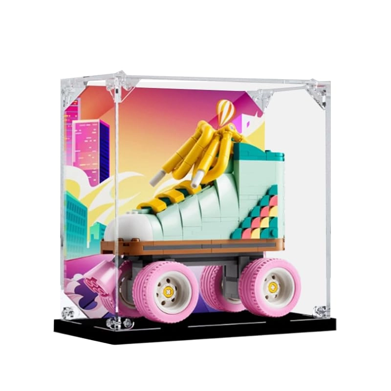 Display Case for 31148 - 20x10x20cm Acrylic Walnut Bottom