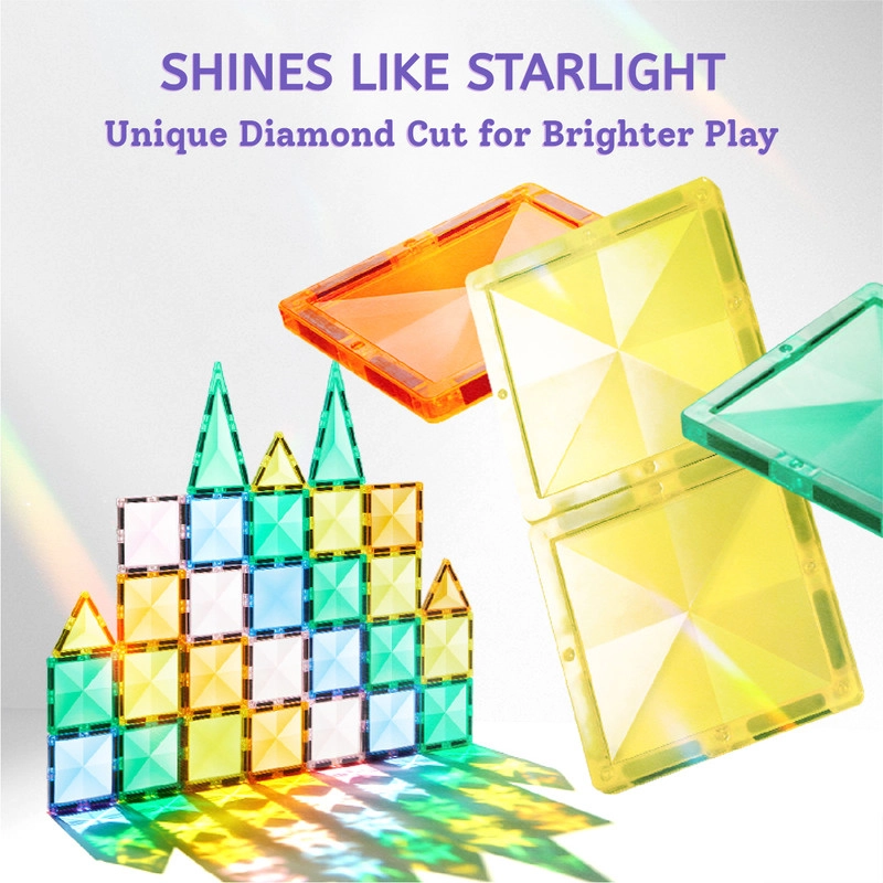 Colorful Magnetic Tiles - 32 pcs Family Time