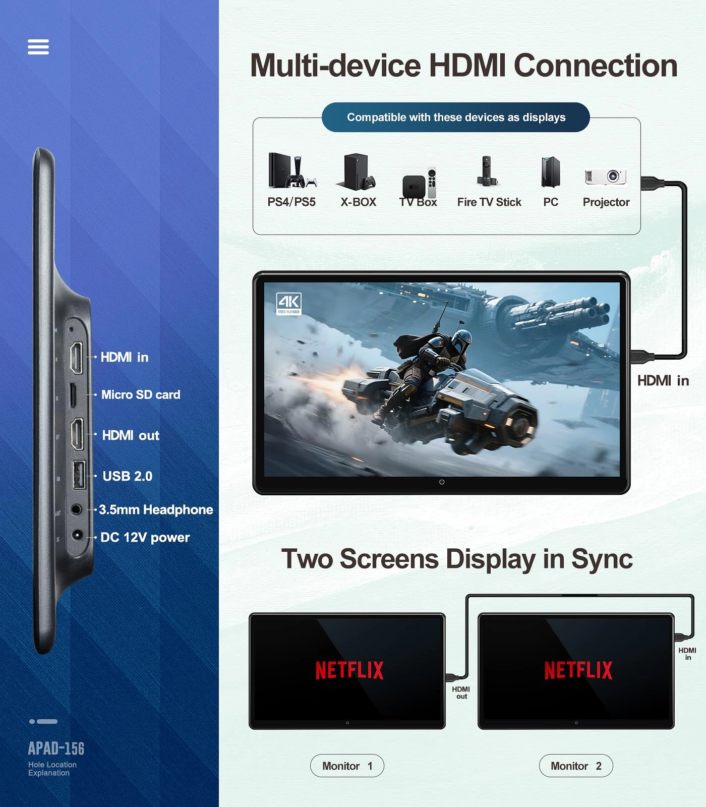 Car Headrest Monitor - 15.6 inch