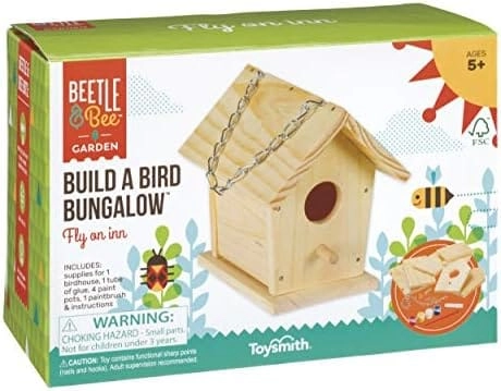 Toysmith BeetleBee Build A Bird Bungalow - 7 Wooden Pcs