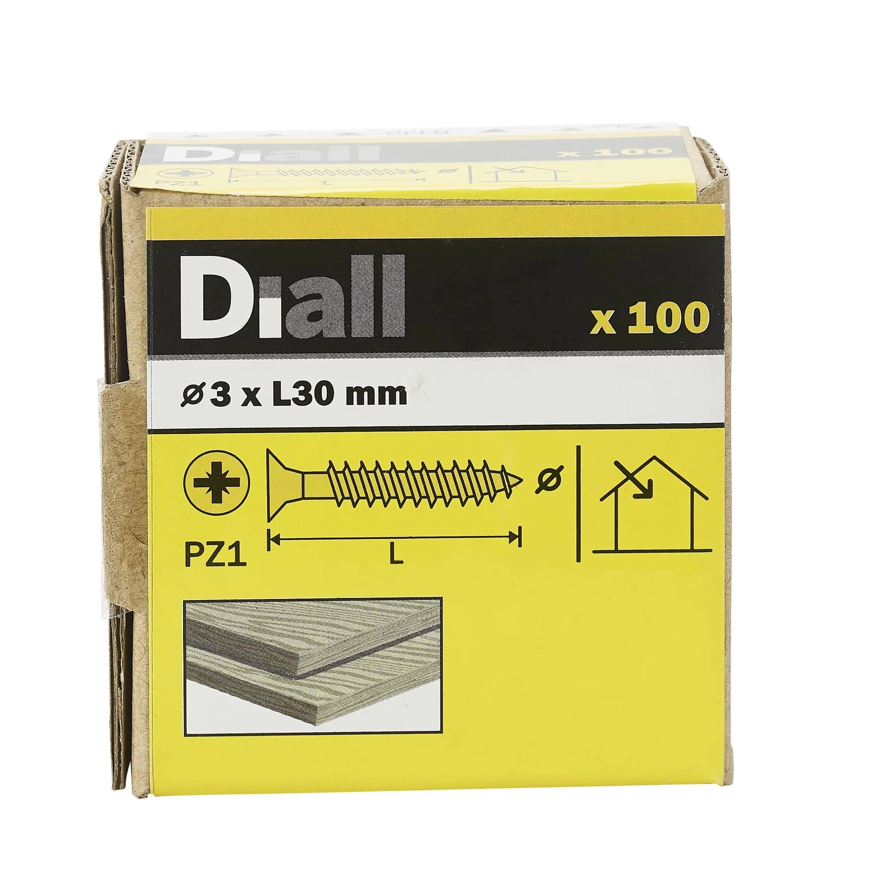 Diall Zinc-Plated Carbon Steel Wood Screw Pack 3.5mm 30mm