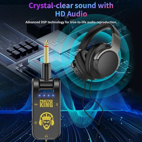 Silent Guitar Amplifier - Rechargeable 50 hours 282° Rotatable Head