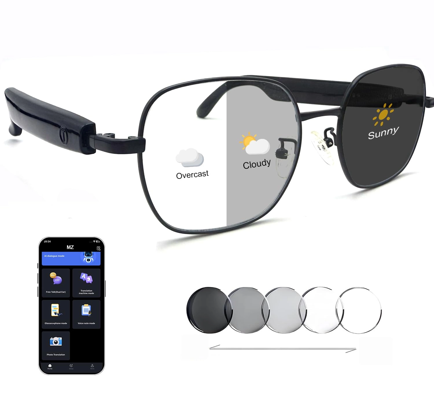 Indidolize GS10 - AI Translator Bluetooth 164 Languages