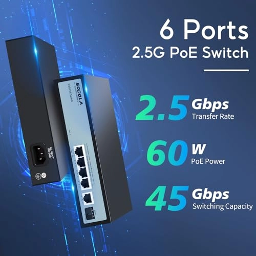 5X2.5G POE+10G SFP+ 6-ports