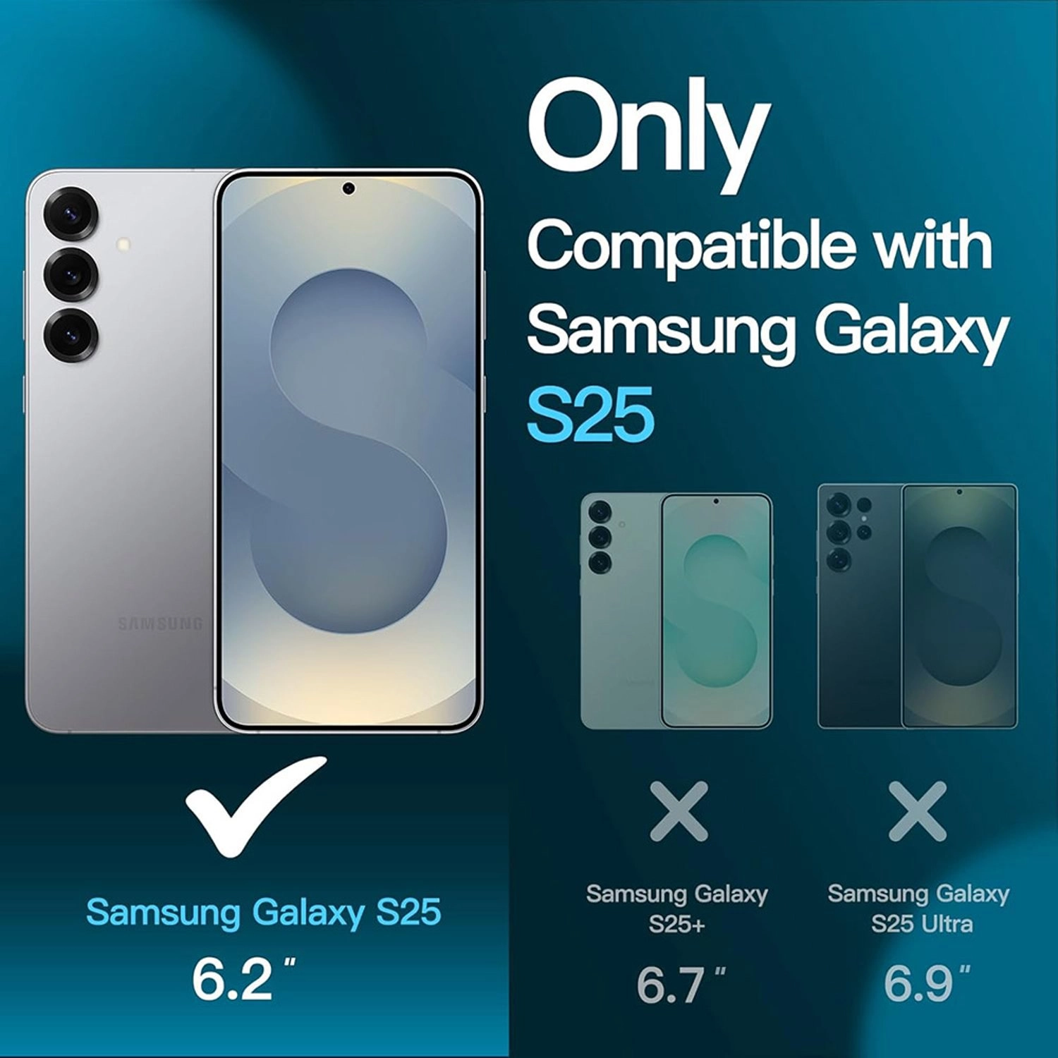 Clear Tempered Glass Screen Protector for Samsung Galaxy S25