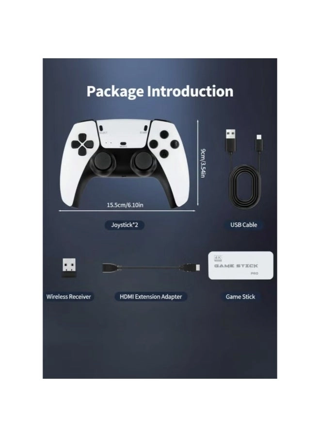 Game Stick Pro - 4K Dual 2.4G Wireless Controllers 10,000+ Games