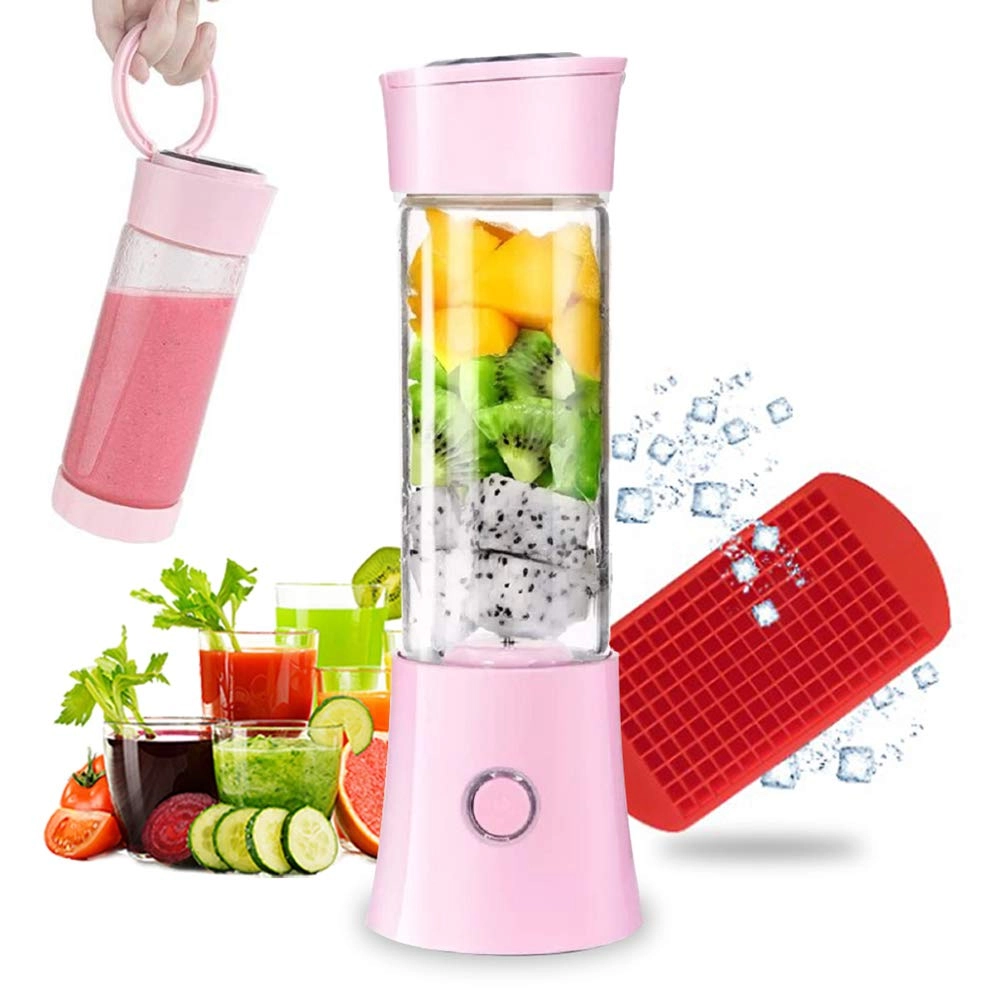 DIKOCO Portable Blender - Travel Glass Cup Rechargeable Battery 6-blade Stainless Steel