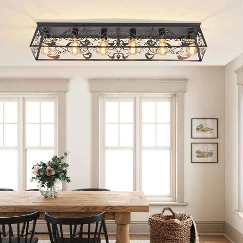 Metal Caged Ceiling Light - Dimmable