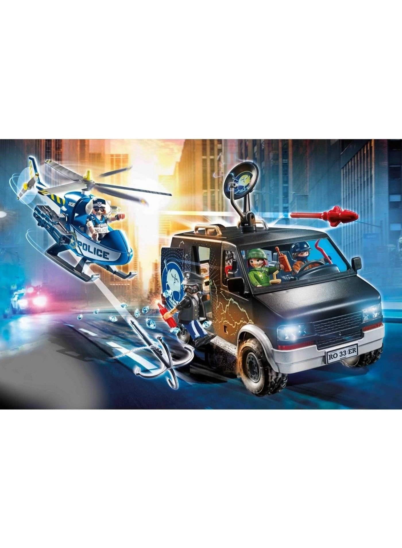 Helicopter Pursuit With Runaway Van - 124pcs