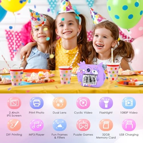 GuKKK 1080P Children's Camera - 2.4 Inch Screen 32GB Set