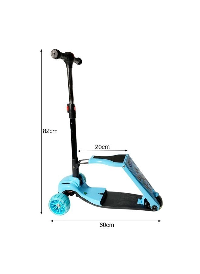 Folded Seat And Adjustable Handlebar 3-Wheel Kick Scooter – LED Foldable