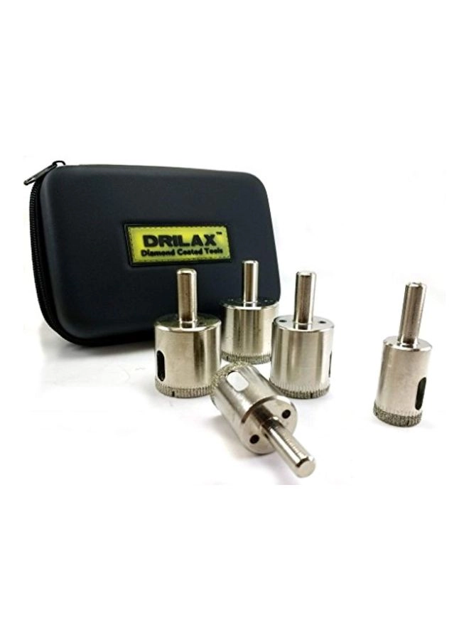 Diamond Drill Bit Tile Hole Saw Set - 5 Pcs 3/4 inch 1 inch 1-1/4 1-1/2 1-3/4 Inch