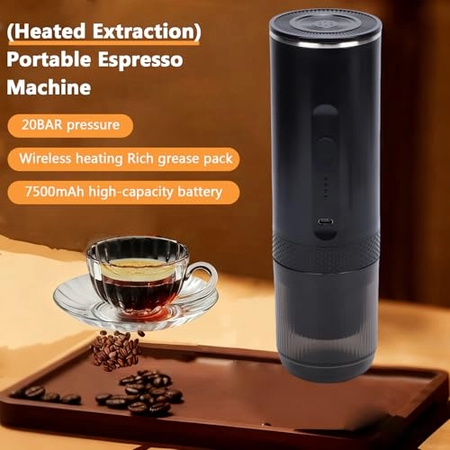 Portable Coffee Maker - 2 in 1 Grind & Capsules 20BAR 7500mAh