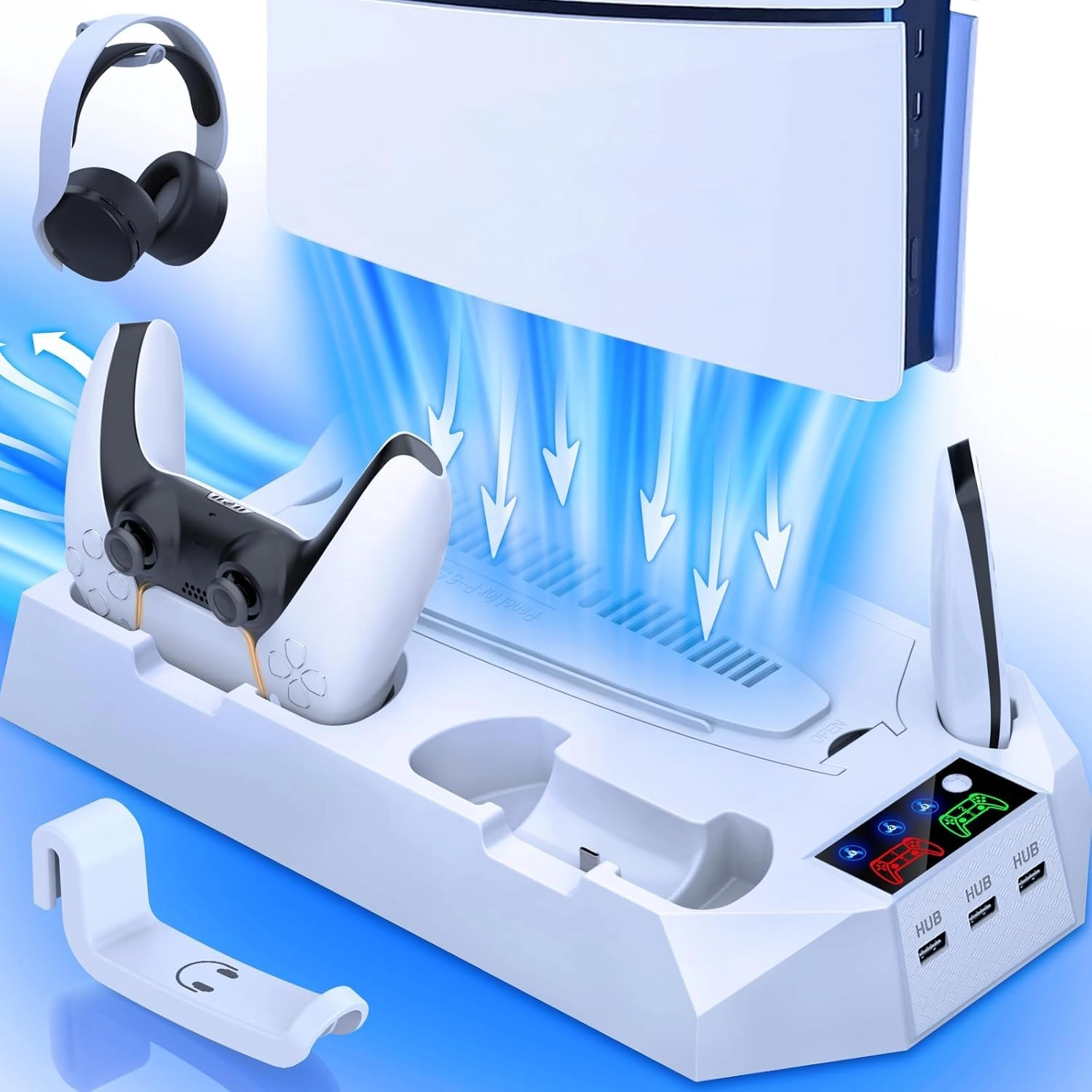 joevernomic PS5 Slim Pro Cooling Stand - USB Type C PS5