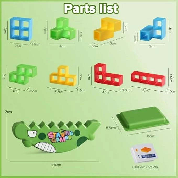 Dinosaur Stack Attack Balance Game - 3-8 48 pieces