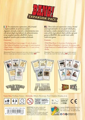 Bang: High Noon + Bang: A Fistful of Cards + Bang: Wild West Show + Bang: The Valley of Shadows