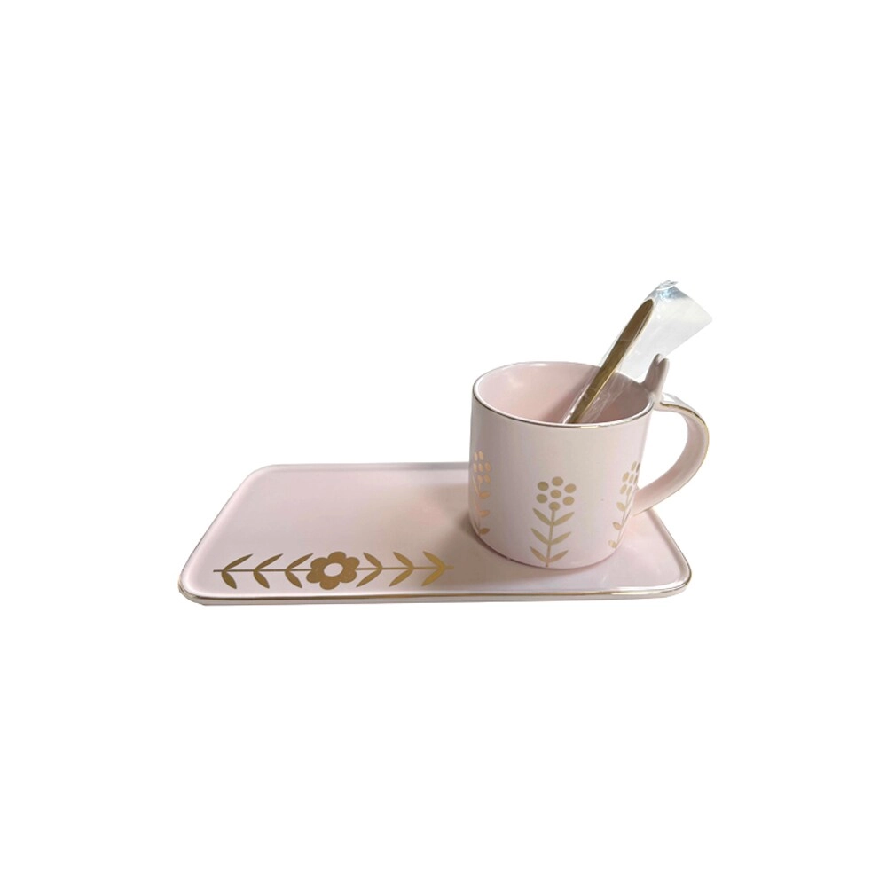 XIANGYU PLAY Ceramic Coffee Cup - Luxury Matte Gold Rim Gift Set