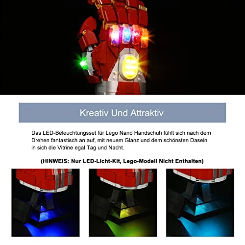 LED Light Set - Acrylonitrile Butadiene Styrene (ABS) Marvel for LEGO Infinity Glove 76223