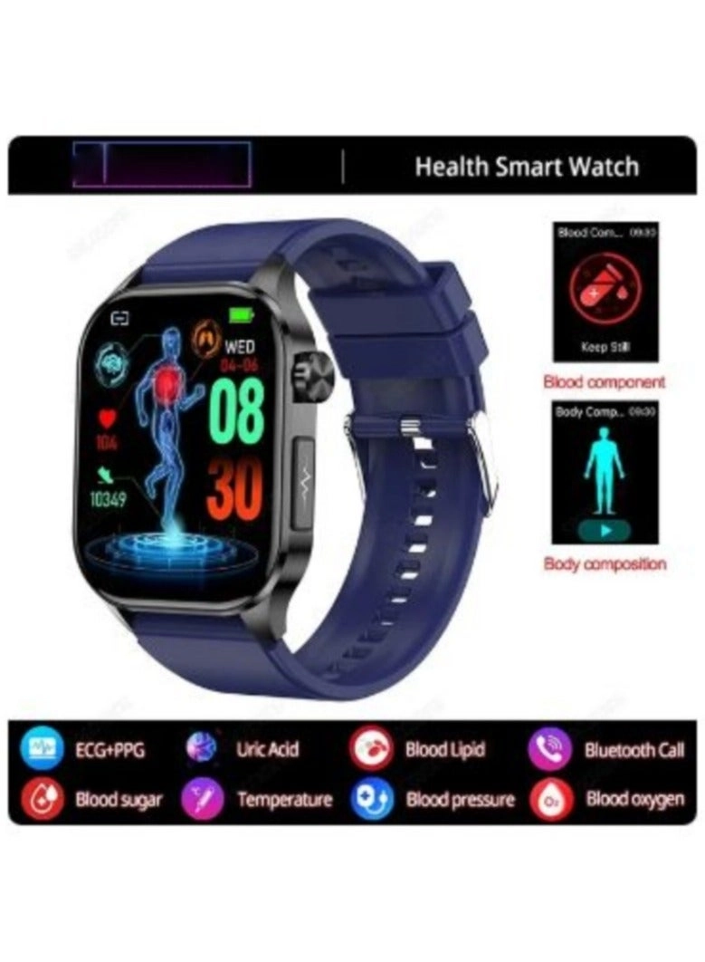 Glucose Monitoring Smart Watch - ECG Bluetooth Call SpO2