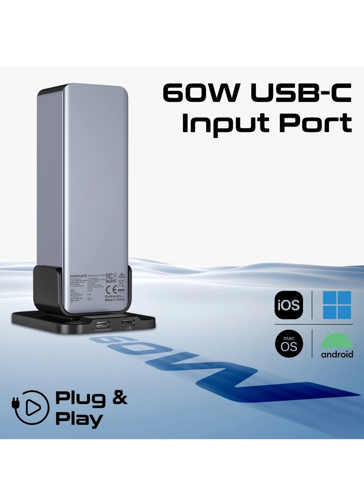 GegaTower-60W - 14-In-1 USB-C Tower Hub