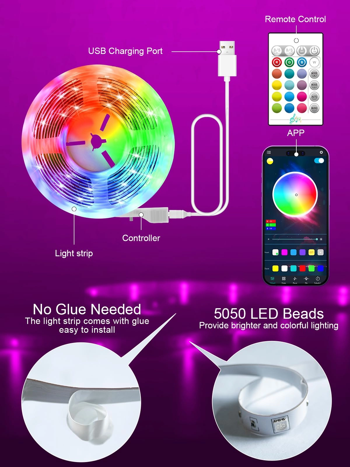 LED Light Strip - 19.6FT