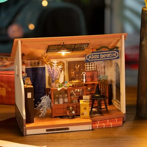 DIY Miniature Dollhouse Room Kit - Wood LED Light