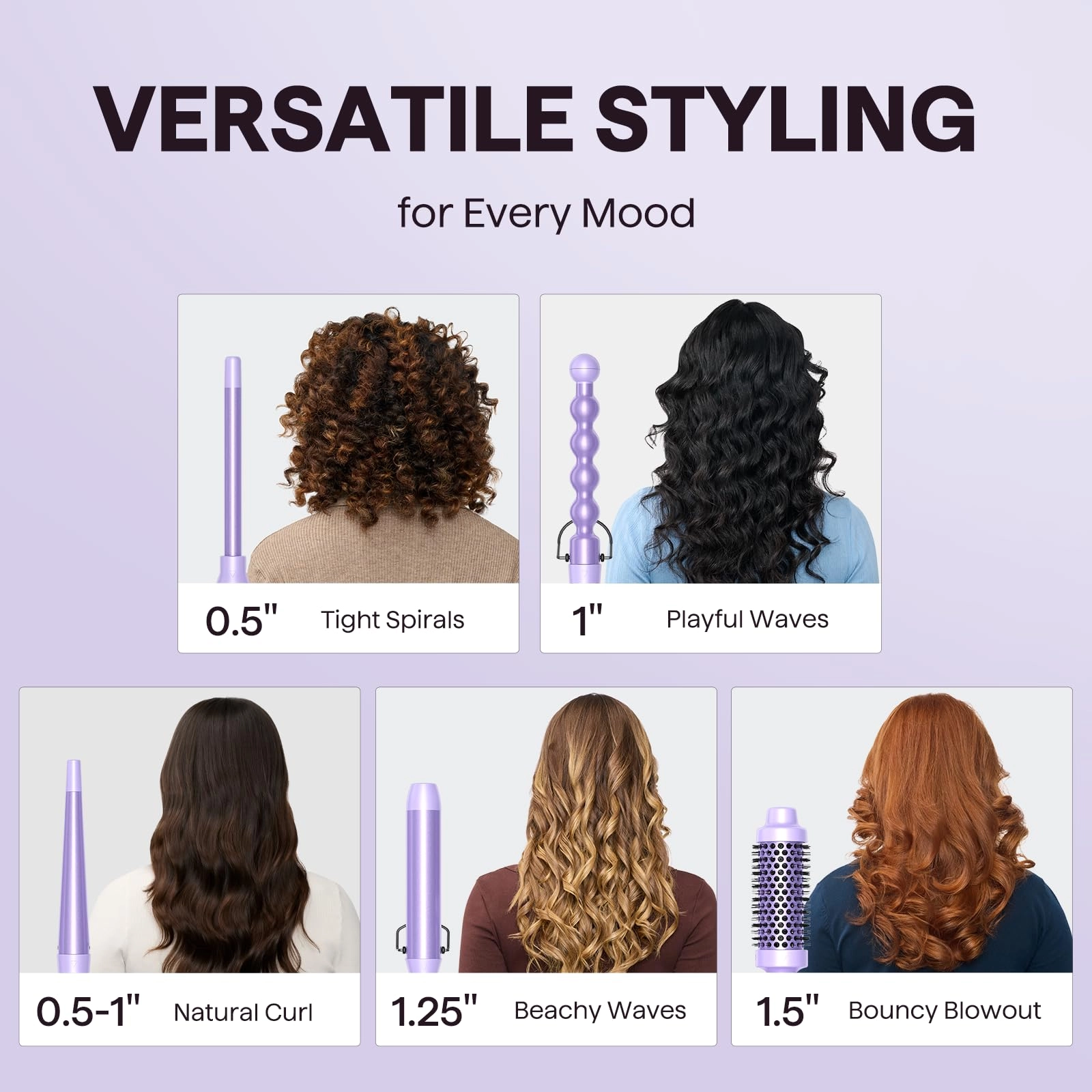 5 in 1 Curling Iron Set - 0.5'-1.25'