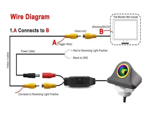 Rear View Parking Camera - Night Vision Wire